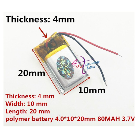 Polymer 401020 041020 80mah self timer rod Bluetooth headset 3D glasse