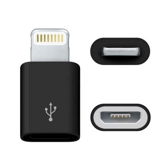 (Black) Micro USB Female to Male Lightning Adapter Converter Connecter for iPhone iPad