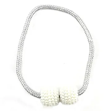 Magnetic Braided Ball Buckle Drapery - Grey