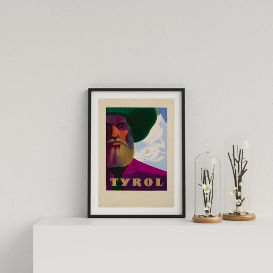Retro Travel Tyrol Austria by Vouvart - Picture Frame Graphic Art