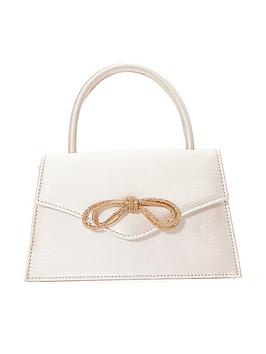 Quiz Satin Diamante Bow Mini Tote Bag