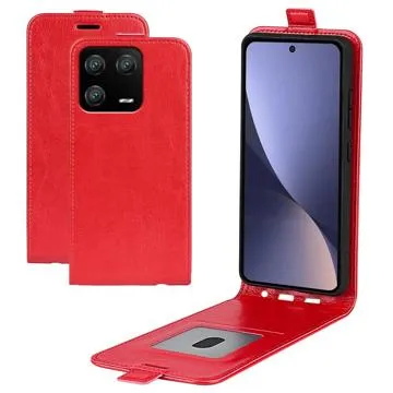 Xiaomi 13 Pro Vertical Flip Case with Card Slot - Red
