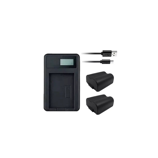 USB Battery Charger and 2 Batteries For Panasonic Lumix DMC-FZ28 Digital Camera