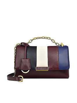 Radley Mill Bay - Stripe Quilt Medium Flapover Crossbody - Dark Cherry