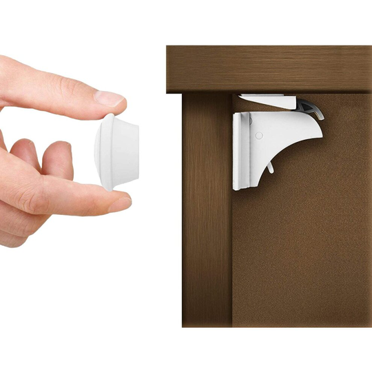 20 Self Adhesive Magnetic Child Proof Safety Locks with 4 Keys - Cabinets & Drawers| Easy Install - No Screws or Drilling