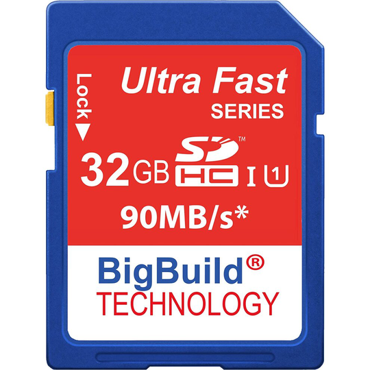 BigBuild Technology 32GB Ultra Fast 90MB/s SD SDHC Memory Card for Canon EOS 700D Camera