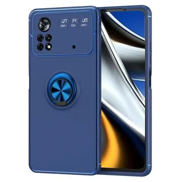 Xiaomi Poco M4 Pro Magnetic Ring Holder Case - Blue