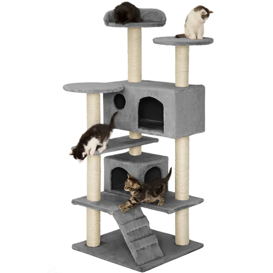 Tectake Cat Tree Scratching Post Micki - Grey