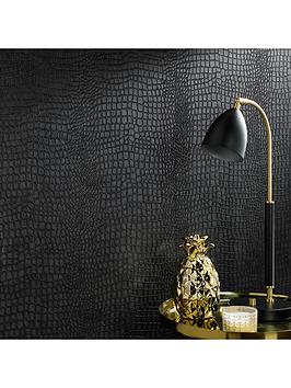 Superfresco Easy Crocodile Black Wallpaper