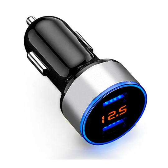 12v Car Cigarette Dual USB Adapter & Voltmeter
