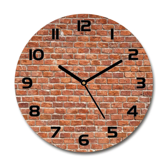 Glass Wall Clock 30Cm Round Decoration Picture Wall Art Modern Decoration Kitchen Living Room Silent - Brick Wall,64783887
