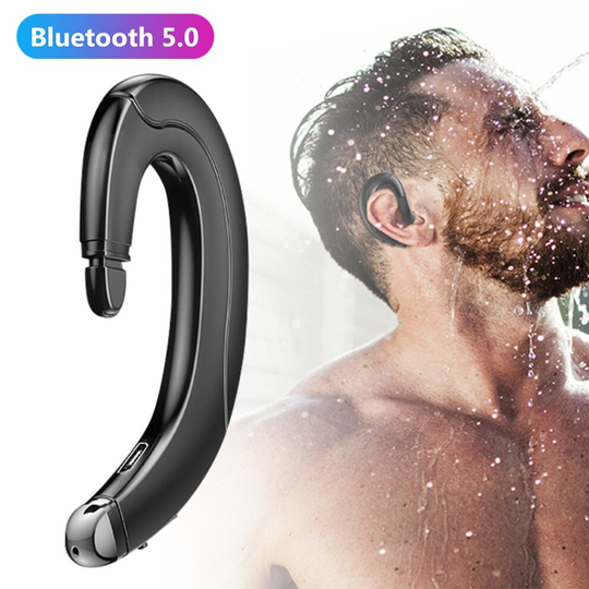 (Blue) Bone Conduction Ear Hook Wireless Earphone Headset