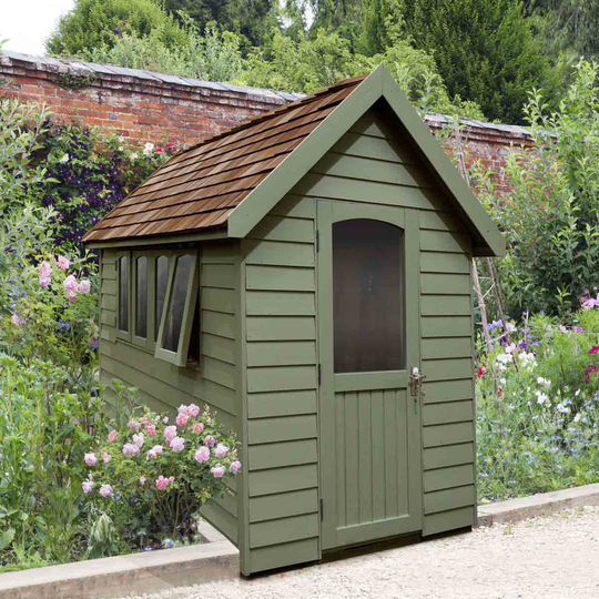 Forest Garden Forest Retreat Shed 8' x 5' w/ Installation - Painted Moss Green