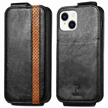 Caseneo 003 iPhone 14 Vertical Flip Case with Stand - Black