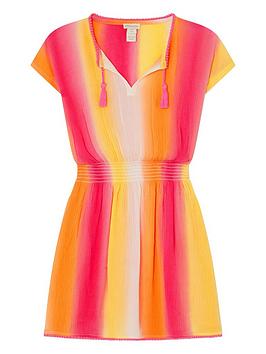 Monsoon Girls S.E.W. Colourblock Kaftan Dress - Yellow
