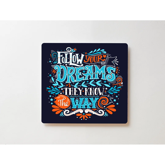 Backlight Motive Wall Picture Follow Your Dreams Magnetic Cork Board