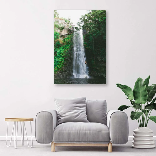 Canvas Print Waterfall Mountains Forest Nature