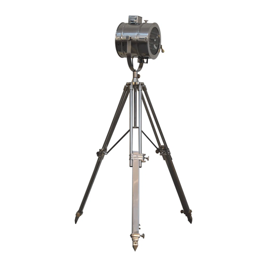 Complete Chrome Tripod Fold Spotlight Floor Lamp