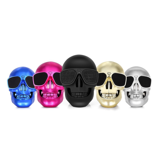 (Blue) Skull Bluetooth Speaker Portable Wireless Player