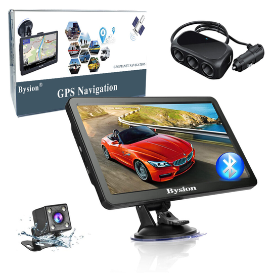 Car Sat Nav,7 Inch Bluetooth&AV-IN GPS Navigation Pre-Installed UK & EU Life Time Free Updates,Post code POI, Speed Cam Alerts, Lane Guidance Assist