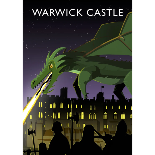 Warwick Castle with Dragon by Richard O'Neil - Graphic Art Print on Paper