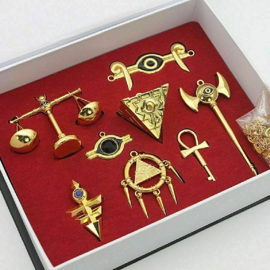 8pcs Set Millennium Items Puzzle Necklace Keychain Pendant Gift