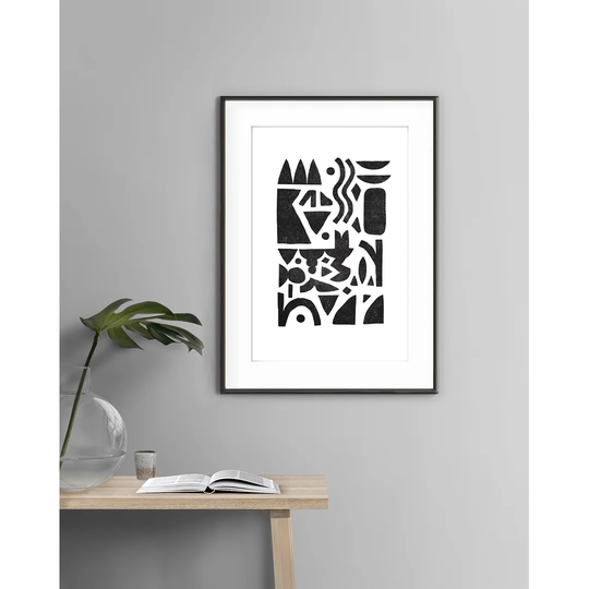 Mozaïque Monochrome N.1 - Picture Frame Graphic Art Print on Paper