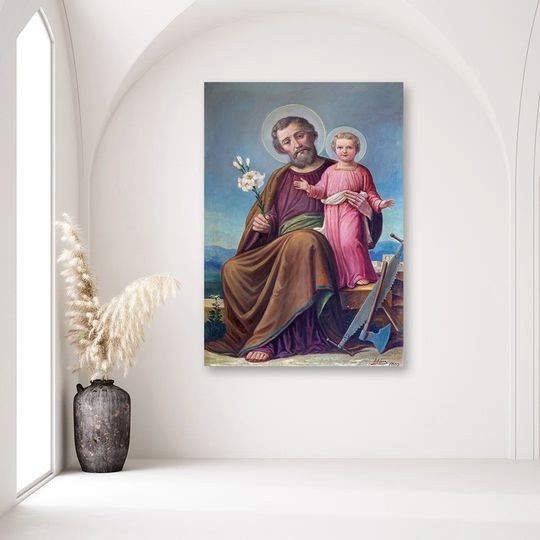 Canvas Print REPRODUCTION St. Joseph And Child Roznav