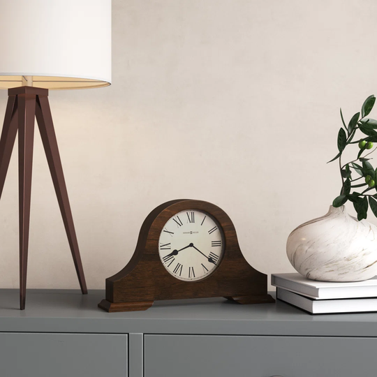 Humphrey Traditional Analog Quartz Tabletop Clock in Hampton Cherry