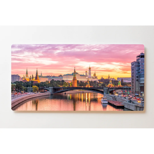 Backlight Motif Wall Picture Moscow Skyline Magnetic Cork Board