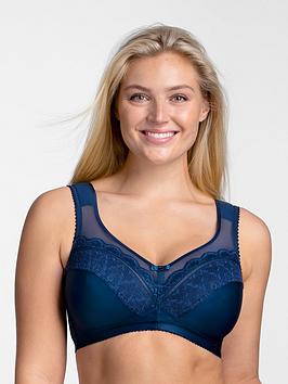Miss Mary Of Sweden Happy Hearts Non-Wired Bra - Dark Blue