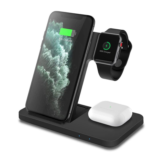 (3 in 1 Black) 4 In 1 Qi 15w Fast Wireless Charger For Iphone 12 11 Xs Xr 8 X 3 In 1 Quick Charging Station For Apple Watch 6 5 4 3 Airpods Pro
