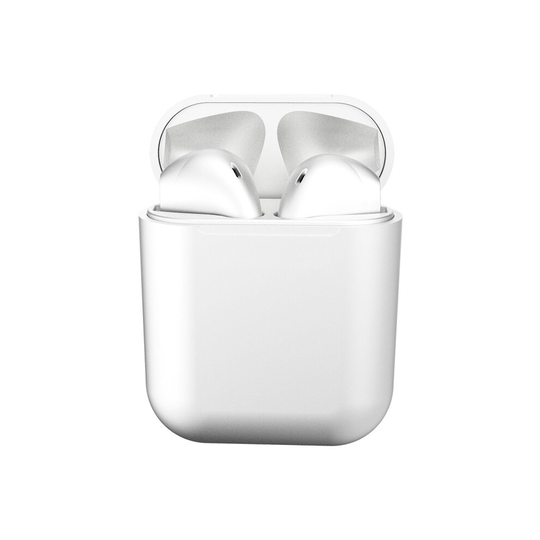 (White) InPods 12 TWS Bluetooth Earphones Touch Control Metallic Matte Plating