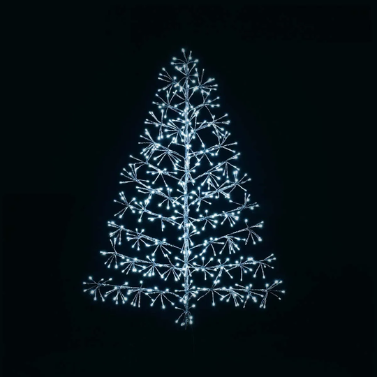 Premier Decorations 1.2M Silver Tree Starburst With 496 White LEDs And Timer
