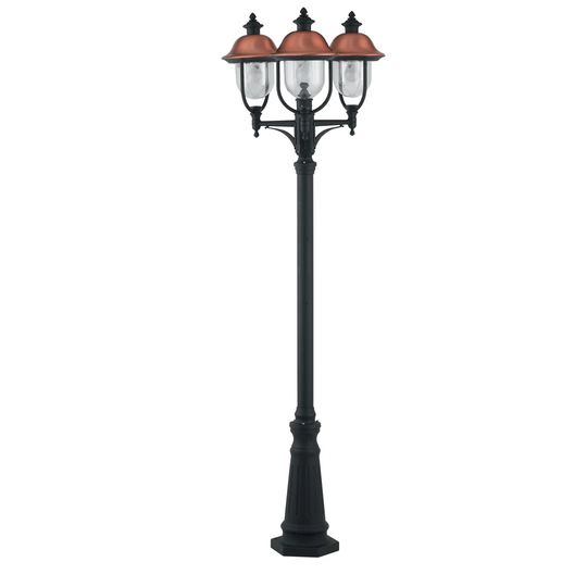 Black 1-Light 230Cm H Hardwired Lamp Post