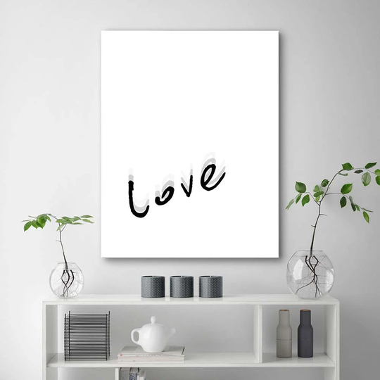 Canvas Print Love Love Typography Inscription