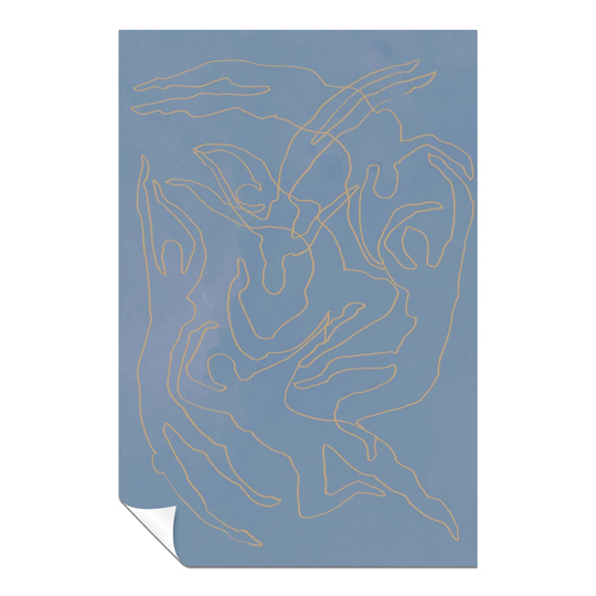 Panther Print Fine Art Prints Abstract Yellow Line Art Swimmers Artistic Unframed Poster, Pictures For Home Walls, Bedroom, Living Room & Bathroom Déc