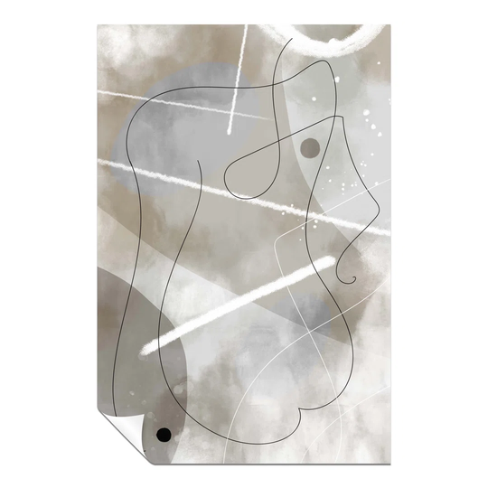 Panther Print Fine Art Prints Abstract Black Line Art Woman Bodyscape Artistic Unframed Poster, Pictures For Home Walls, Bedroom, Living Room & Bathro