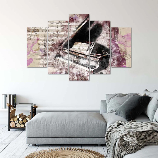 Piano Abstract Purple Vintage