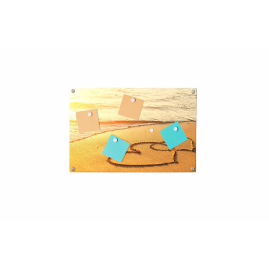 Beach Hearts Magnetic Wall Mounted Photo Memo Board