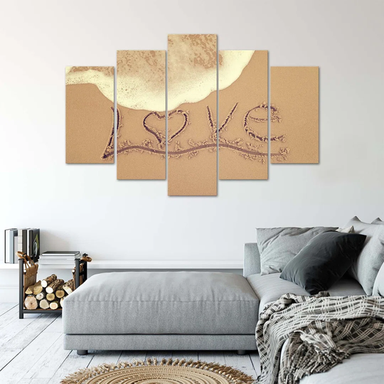 Canvas Print Love Sand Lettering