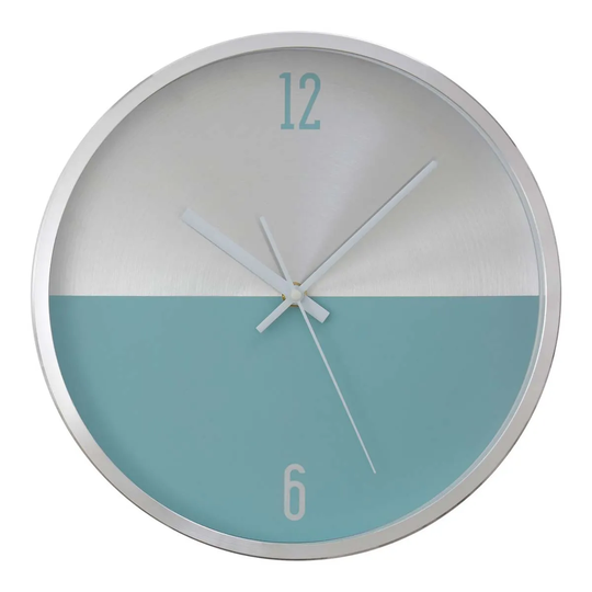 Interiors by PH Silver/Blue Finish Wall Clock