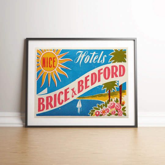 Retro Sign Brice & Bedford Hotels Nice France