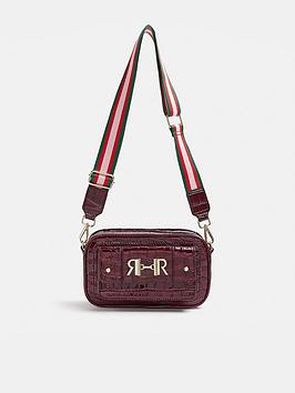 River Island Croc Camera Bag - Red, Red, Women