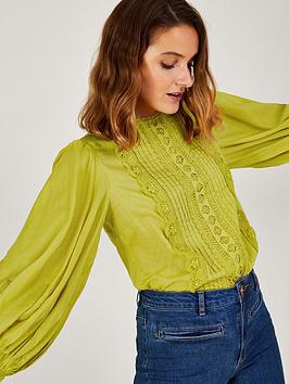 Monsoon Arlo Sustainable Lace Trim Blouse