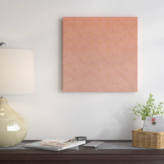 Watercolour Apricot Pattern - Square by Lebens Art - Wrapped Canvas Graphic Art Print