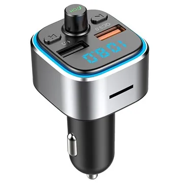 QC3.0 Car Charger & Bluetooth FM Transmitter w/ LED Light T32
