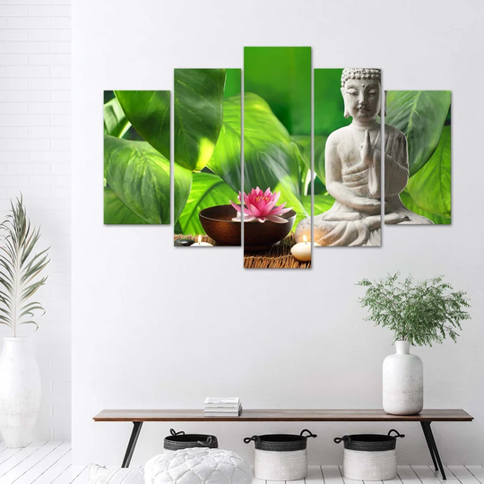 Canvas Print Buddha Zen Flower Leaf
