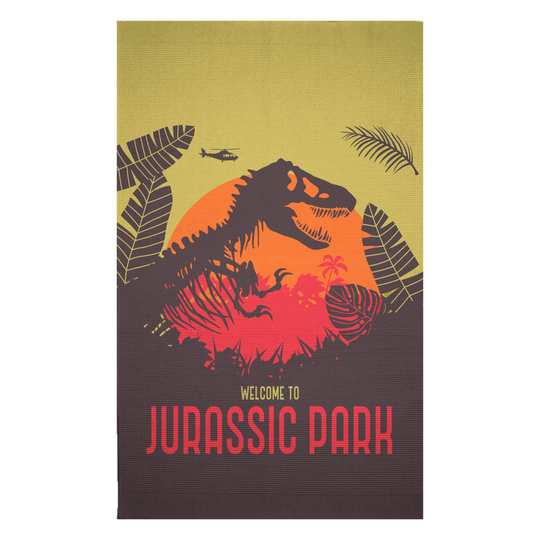 Jurassic Park Welcome Poster Woven Rug - Small