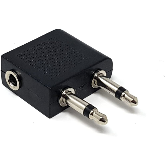 MainCore Aeroplane Flight Headphone Adapter 2 x 3.5mm Jack to 3.5mm Stereo Socket Aux Converter Extension/Extender Adaptor